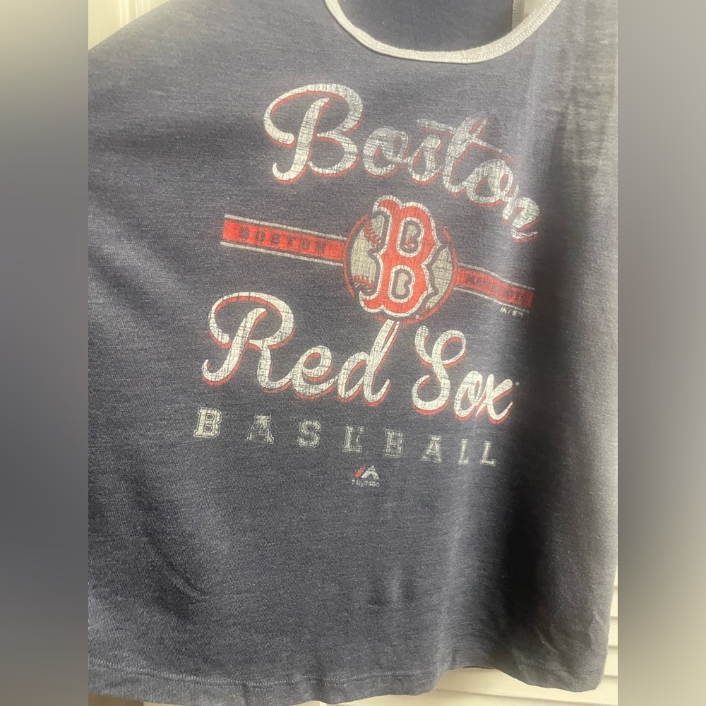 Majestic 11/2013 Distressed Boston Red Sox Baseball Tank Size XL